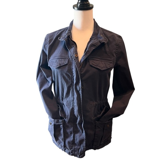 Hinge Designed in Seattle Utility Jacket XS Blue Four Pocket Drawstring - Picture 6 of 7